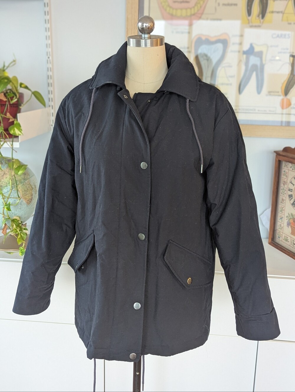 Poetry Fashion Cotton Coated Jacket - Navy Size 10